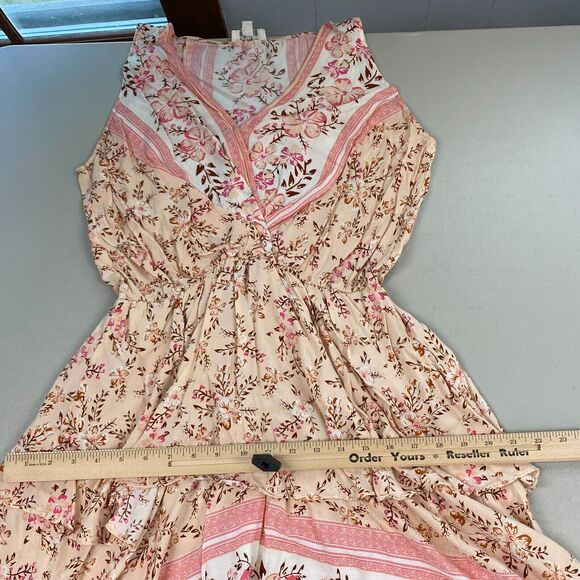 Umgee Tunic Dress Womens Medium Ditsy Floral Mock Wrap Romantic Boho Cottagecore - Picture 9 of 14